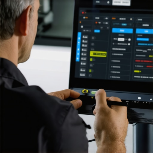 Technician analyzing vehicle diagnostic data with advanced scanner tools.