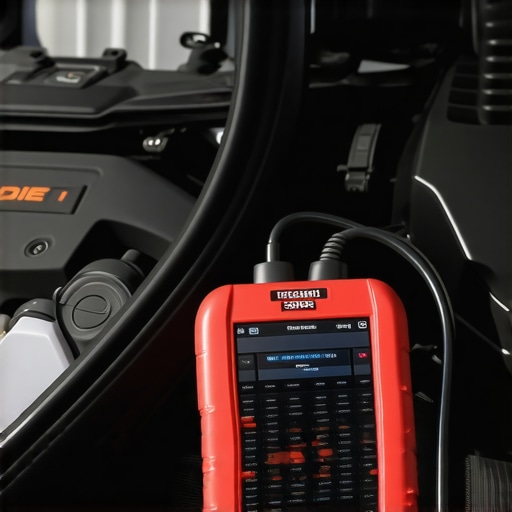 Automotive Diagnostic Scanner in Action Person using an advanced scan tool to diagnose car issues