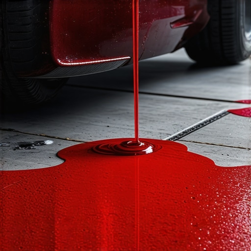 The transmission cooling line leak that looks like a puddle of red wine